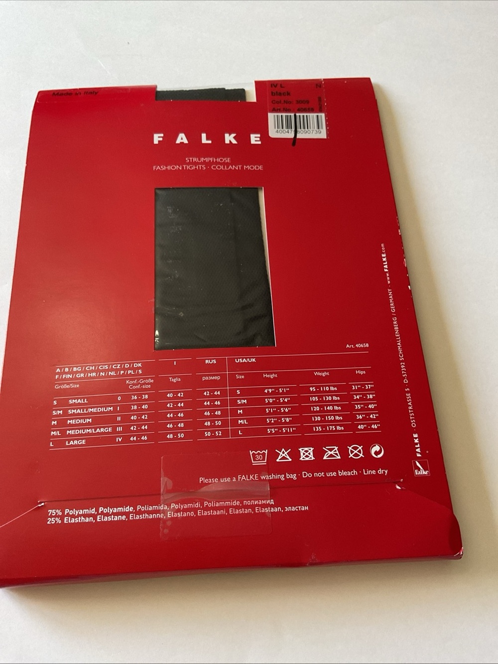 FALKE NET TIGHTS FISHNETS BLACK FISHNETS LARGE NWT - Picture 10 of 10